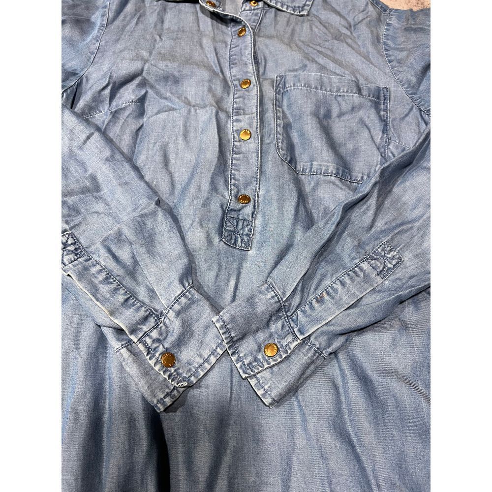 Michael Kors Denim Shirt Dress Long Sleeve Casual XS - Picture 10 of 16